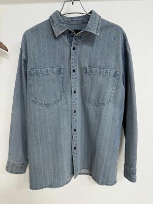 China Vintage denim shirt with stylish jacquard patterns for sale