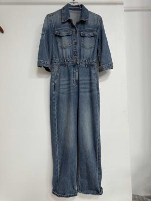 China Premium denim lange mouwen werkkleding geïnspireerd jumpsuit Te koop