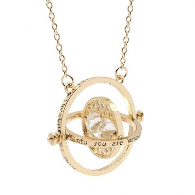 China Movie Environmental Friendly Top Selling Gold Plated Harry Jewelry Potter Time Turner Hourglass Necklace for sale