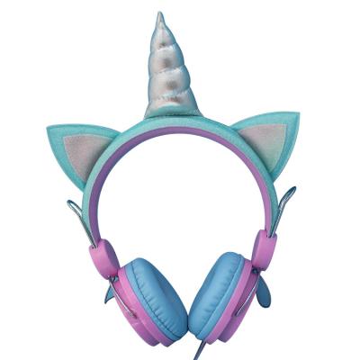 China 2 Pieces Innoliance Anime Headband Lovely Multicolor Cute Wire Fir Headphones Unicorn Headphones Pink Cable Kids With Microphone For Girls for sale