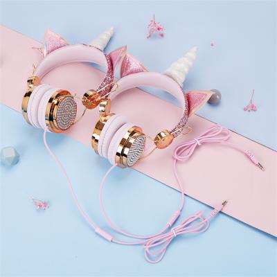 China Wholesale Factory Price Headband Unicorn Gaming Headphone With Microphone Earphone With Wire for sale