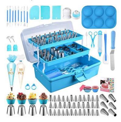 China DUMO 236Pcs Rotating Turntable Viable Tools Cake Decorating Icing Piping Nozzles Set Cake Decorating Consumables Bundle for sale