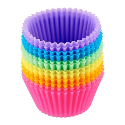 China Reusable Reusable Mix Color Non-Stick DUMO Cupcake Liners Muffin Cups Mold Silicone Baking Cups for sale