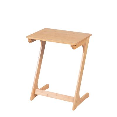 China Factory Price Natural Bamboo Sofa Side Table (Size) TV Tray Table End Couch Wholesale Adjustable Snack Desk Table for sale