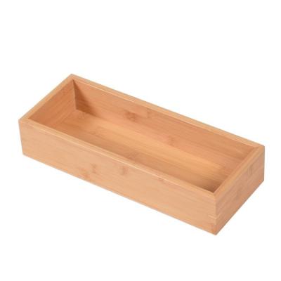 China Amazon Bamboo Hot Selling Bamboo Storage Box Stackable Drawer Organizer Kitchen Storage Box for sale