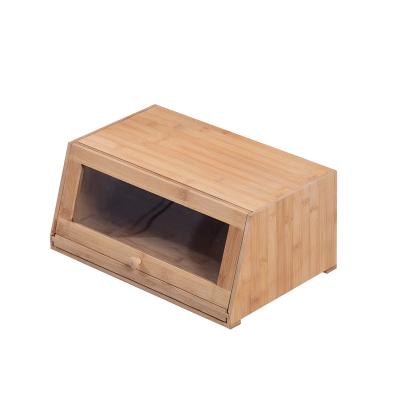 China China Supplier Bread Storage Bin Metal Bread Bin Non Bread Bin with Bamboo Lid for sale