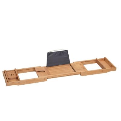 China BAMBOO Made China Bath Trolley Tray Bamboo Bathtub Caddy Bamboo Bath Caddy Tray Bath Tray for sale