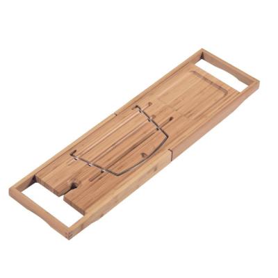 China BAMBOO Hot Selling Bathtub Rack Bathtub Holder Tray Caddy Bamboo Bathtub Rack for sale