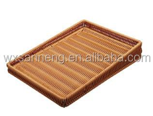 China High Standard Sustainable Cheap Handmade Square Colored Bread Rattan Basket for sale