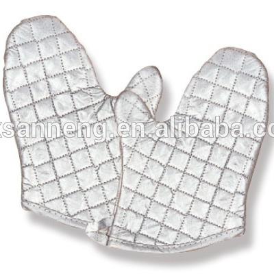 China Knit Silver Coated 100% Cotton Oven Mitt With Silicone Coat for sale