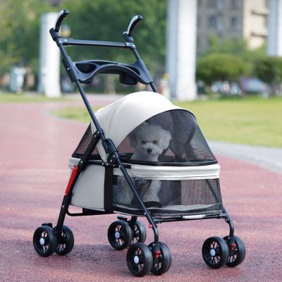 China Removable Pad All Terrain Dog Stroller , Purple Dog Stroller Wheelchair，Dog Carriage Stroller，Folding Dog Stroller for sale