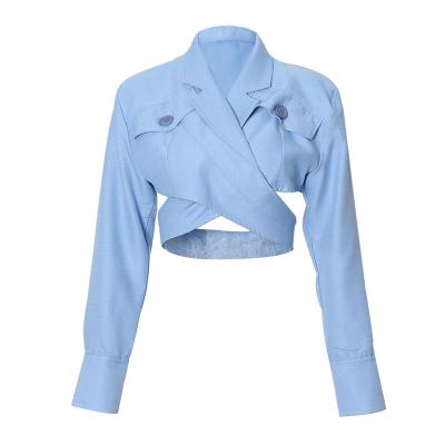 China Wholesale Customized Women Blue Blazer Jacket QUICK DRY Good Quality For Women Ladies for sale