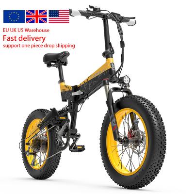 China Common EU UK USA 1000W 48V 10.4AH aluminum alloy lithium battery 20 inch fat tire folding mountain bicycle electric E-bike for sale