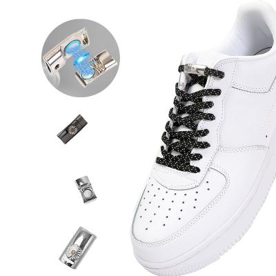 China Flat Colored Quick Magnetic Lazy Shoe Lace Man And Woman Shoe Lace Sneakers No Tie Elastic Lace Sneakers Lazy Shoe Laces for sale