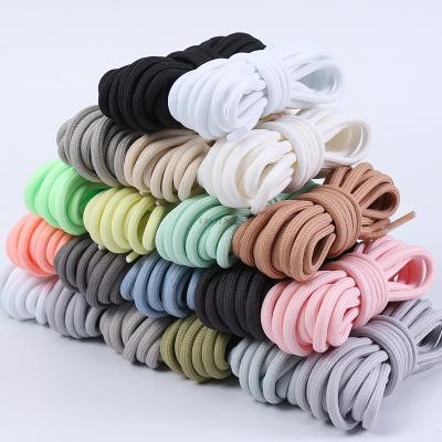 China Solid Classic New Polyester Round Round Laces For Women Men Sports Martin Boot Laces Sneaker Shoe Laces for sale