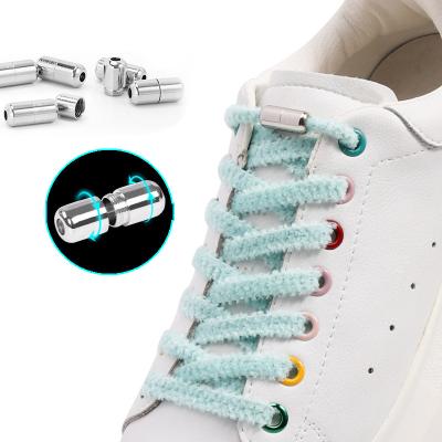 China Elastic metal flat lock capsule laces for unisex sneakers accessories lazy lace sneakers no tie lace for sale