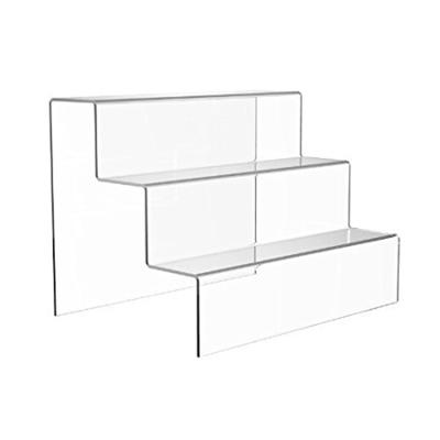 China Modern Customized New Design 3 Tier Acrylic Shelf Display Rack 3 Tier Acrylic Risers for sale