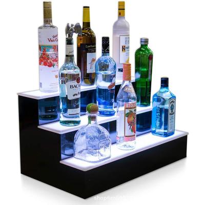 China Modern Wendy Acrylic Stage Shape Led Lighted Bottle Display Wine For Bar Displays for sale