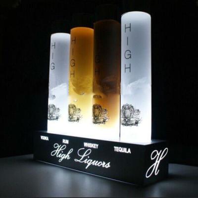 China Wendy's Modern Acrylic Led Wine Bottle Display Stand, Custom Illuminated Liquor Bottle Display Racks for sale