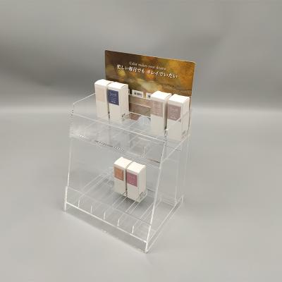 China Factory Customized Eco-friendly Acrylic Desktop Storage Box Layered Display Rack For Wholesale for sale