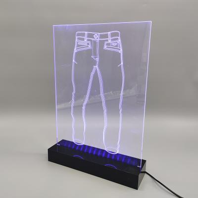 China High Quality Eco - Friendly LED Signs Acrylic Rectangular Table Board Advertising Sign for sale