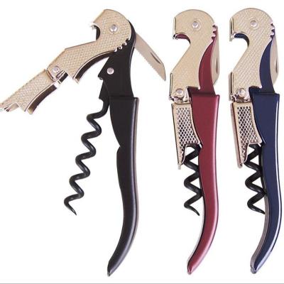 China Vintage Manufactor Stainless Steel Novelty Servers Workable / Stocked Double Levers Hinge Head Wine Opener Corkscrew for sale