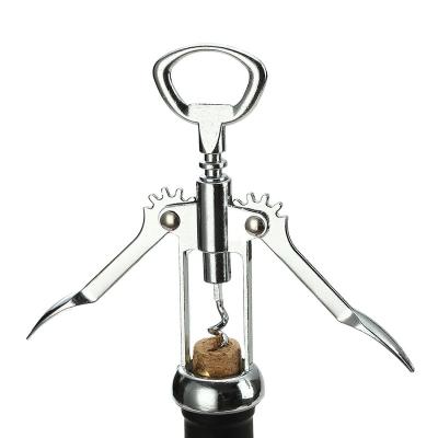 China Wine Durable Customized Premium Metal Winged Bottle Opener 2 in 1 Opener Corkscrew for sale