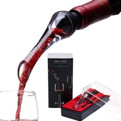 China Woodpecker Sustainable Dispenser Premium Aerating Spout Aerating Pourer Decanter Spout Metal Wine Aerator for sale