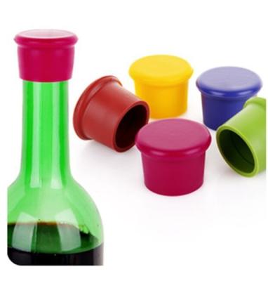 China Disposable Creative Flat Silicone Cork Wine Bottle Stopper Red Food Grade Stopper for sale