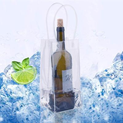 China PVC Waterproof Portable Folding Champagne Pocket Ice Cooler Wine Clear Carrier Bag for sale