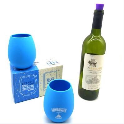 China Viable Outdoor Camping Silicone Folding Shatterproof Wine Glass Stemless Shatterproof Wine Cups 14 oz for sale