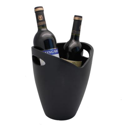 China Viable Food Grade Passed Matte Black Plastic Wine Beer Beverage Ice Bucket for sale