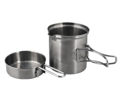 China Hot Sale Camping Cookware Set Viable Outdoor Cook Utensil Set With Steel Pot Set for sale