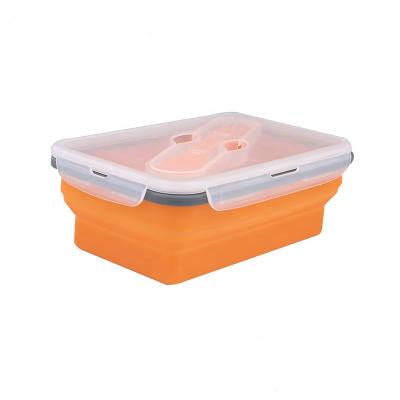 China Folding School Microwavable Bento Box Outdoor Silicone Lunch Box for sale