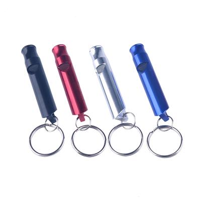 China Custom Wholesale Colorful Metal Safety Whistle Key Chain Outdoor Camping Dog Hike Moving Whistle for sale