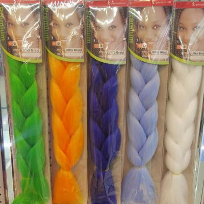 China Wholesale High Temperature Synthetic Fiber 24 Inch Extensions Twist Synthetic Jumbo Braiding Hair Ombre Color Pure Crochet Hair Super Elephant Braid For African for sale