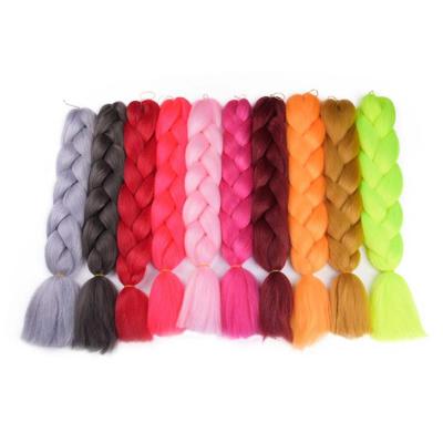 China High Temperature Synthetic Fiber 100g Crochet Twist Braided Synthetic African Ombre Pre Stretched Jumbo Braid Hair Extension for sale