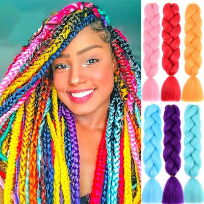 China 100g 24inches Color Cheap Pure African Jumbo Braid Synthetic Fiber Hair Braiding Extension High Temperature Ombre Wholesale for sale