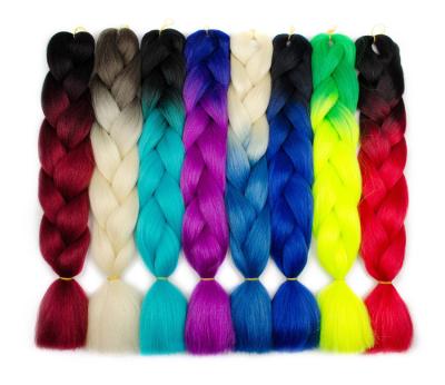 China High Temperature Synthetic Fiber 24 Inch Yaki Ombre Synthetic Hair Braiding Pre Stretched Jumbo Expression Braid Crochet Braiding Hair for sale