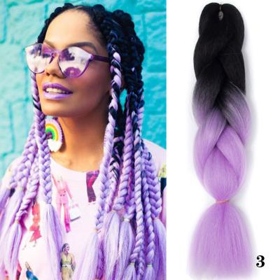 China Wholesale High Temperature Synthetic Fiber 24 Inch Ombre Braid Hair Jumbo Synthetic Crochet Cuban Twist Hair Extensions Braiding for sale