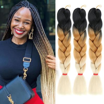 China High Temperature Synthetic Fiber 24 Inch High Temperature Synthetic Jumbo Ombre Hair Expression Braiding African Braiding Hair for sale