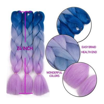 China High Temperature Synthetic Fiber 24 Inch Synthetic Colored Hair Extensions For Jumbo Braids Yaki Expressions Ombre Braiding Hair for sale