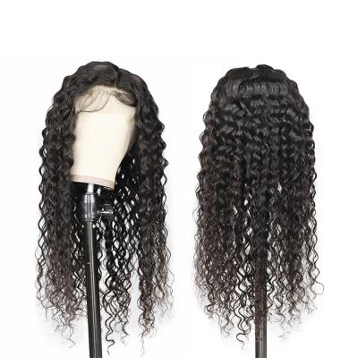 China Water Wave 30 Inch Brazilian Virgin Hair 100 Percent Hd Water Wave Lace Front Wig Peruvian Curly Hair Wig Waterwave Wig for sale