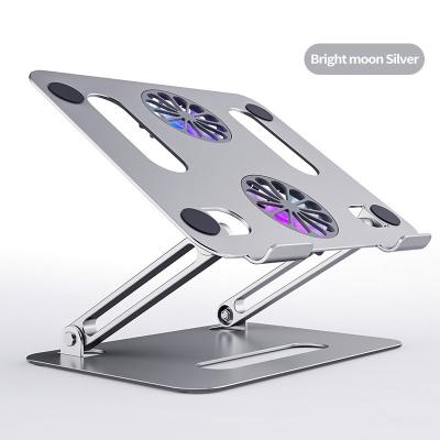 China OEM ODM Portable Foldable Foldable Stand (Height) Two Fans High Quality Aluminum Height Adjustable Stand Tablet Computer for sale