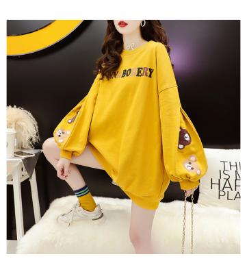 China new design Anti-wrinkle round sweater women's neck clothes print loose spring and sleeve jacket women autumn 2022 long for sale