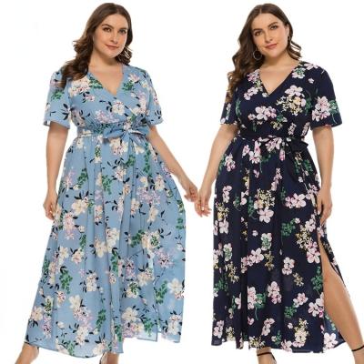 China 2022 New High Quality Washable Plus Size Women's Bohemian Split Dress for sale