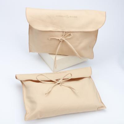 China Recyclable Brown Cotton Twill Envelope Mesh Bag Envelope Cotton Dust Shoe Shopping Pouch for sale