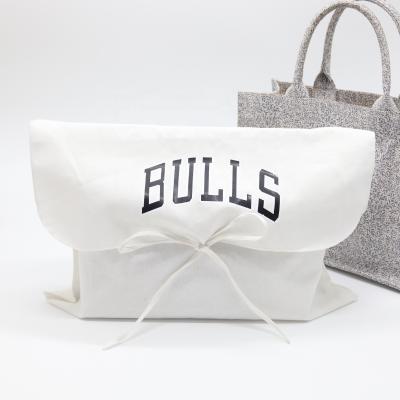 China Custom Logo Printed Cotton Twill Envelope Recyclable Shoes Dust Bag With Big Tie Cotton Handbag Luxury Gift Packaging Envelope Pocket for sale