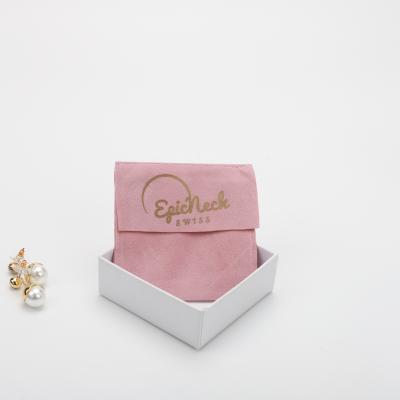 China Recyclable Custom Logo Printed Velvet Envelope Gift Pouch Bag Rose Velvet Dust Makeup Bag for sale