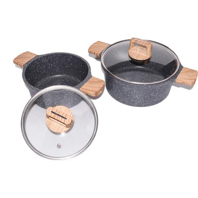 China Durable Luxury Multi Stick Non Induction LeCreuset Aluminum Cookware Sets Kitchen for sale